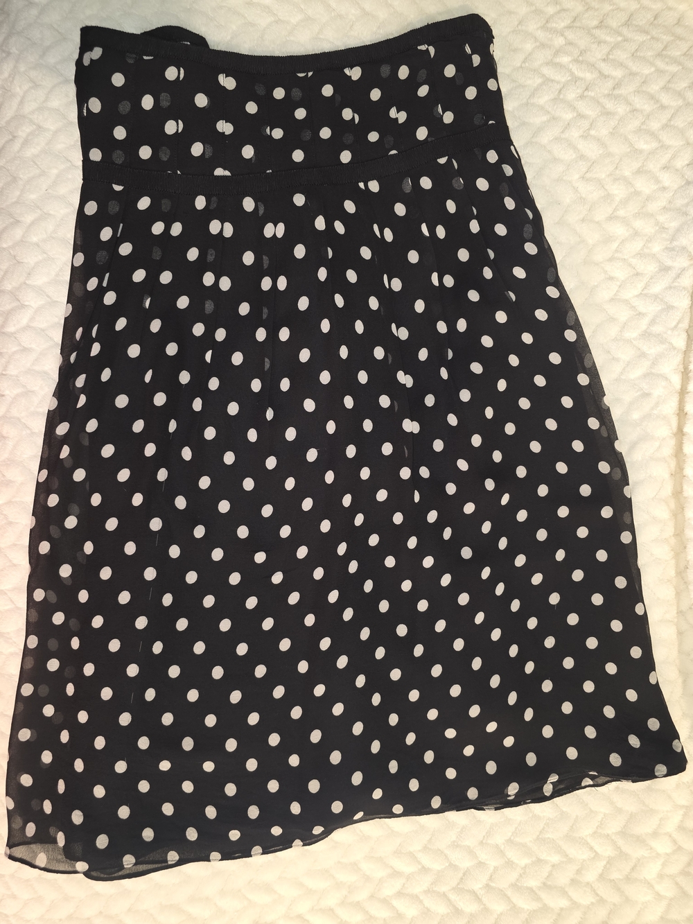 Ralph Lauren Black and White Polka Dot A-Line Skirt